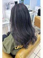 シャルティア(SHALLTIA) グレーバレイヤージュ【山口市美容室】【山口市バレイヤージュ】