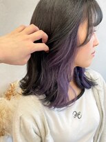 ミュラ(mulah)&nbsp;インナーカラーラベンダー×ダークグレージュ＊遅れ毛ヘア