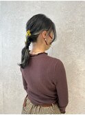 三軒茶屋_レディース_セミロング_ヘアアレンジ_ヘアセット_小顔