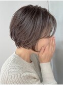 ショートボブ/白髪ぼかしハイライト/30代40代50代