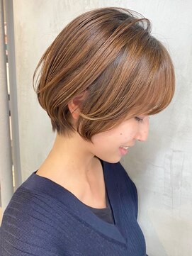 ヘッズ 本八幡店(HEADS) 大人ショート　美髪　ピンクブラウン　切りっぱなしボブ