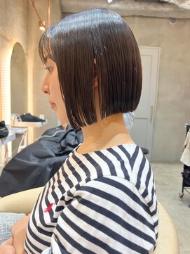 ロンド エスポワール 錦糸町(Lond espoir) 【北澤華】暗髪カラー切りっぱなしボブ/縮毛矯正
