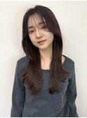 外ハネくびれレイヤー セミロング ミディアム