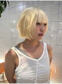 【廣川】抜きっぱなし/ホワイトブロンド/レイヤーボブ