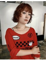 クイン(qin)&nbsp;海外風オレンジボブパーマ