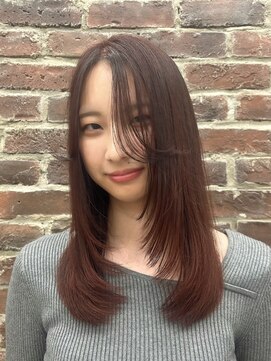 山野愛子美容室 銀座店 【つや髪】ピンクブラウンカラー×韓国風レイヤーカット