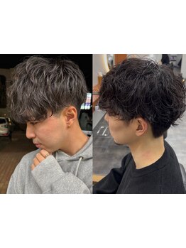 束感が出て、無造作な印象の《シャドウパーマ》や、質感重視の《フェザーパーマ》が人気◎[メンズパーマ]