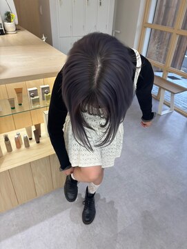 ラベンダーグレー/レイヤースタイル/ミディアム