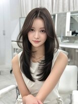 マウルルナ(MAEUL luna) レイヤー ワンカール センター分け前髪 『MAEUL luna 桔川』