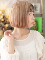 カバーヘア ブリス 戸田公園西口店(COVER HAIR bliss)&nbsp;★ミストバングチェリーブラウン切りっぱなしボブ20代30代★2