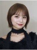 丸みくびれボブ × 透け前髪