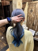 ヘアー クリエイト カルバリ(HAIR CREATE Calbari)&nbsp;アクアブルー×裾カラー
