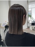 ハイライトカラーミルクティーベージュケアブリーチダブルカラー