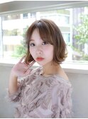 センターパート ゆるふわ 切りっぱなしボブ★★