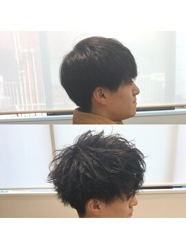 ネイビー(NAVY) ツイストスパイラル×波ウエーブパーマ☆