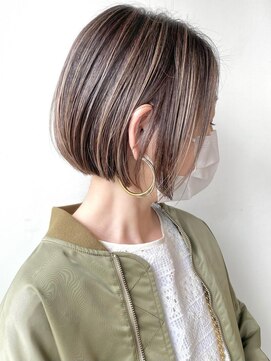 モリオフロムロンドン 原宿本店(morio from London) 【morio原宿】外国人風大人ハイライトカラー／前下がりボブ