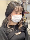 イヤリングカラーインナーカラーハイライトフェイスフレーミング