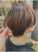 グラデーション/暖色ベージュ/マッシュ/ショート/【1ブリーチ】