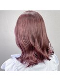 ピンクカラー/ピンクコーラル/ピンクベージュ/ミディアムヘア