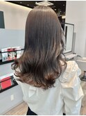 透明感イルミナカラー*グレーベージュ*巻き髪ロング*オージュア