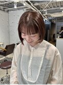 【中澤彩乃】暖色カラーレッドブラウンピンクブラウンボブ前髪