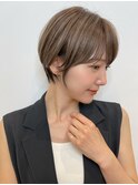外国人風ショートヘア ハイライト アッシュベージュ t711