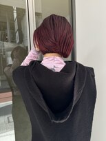 ワンダーヘアーグルーミング(WANDER Hair grooming)&nbsp;ブリーチなしレッドボルドーカラー　ボブヘアー