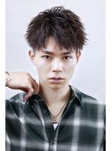 コンマ風アップバングショート