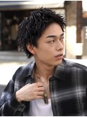 スパイキーショートツーブロック刈り上げツイストスパイラル
