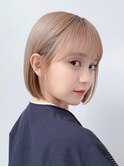 ボブショートボブ縮毛矯正ベージュグレージュ門前仲町