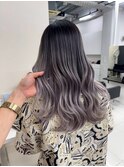 ラベンダーシルバーグラデーション