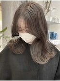 x透明感カラー/イメチェン/ホワイトブロンド/外ハネボブ/美髪