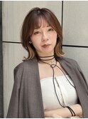 大人可愛い×韓国風 抜け感レイヤーミディ×シースルーバング