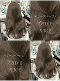オリーブベージュ/顔まわりカット/レイヤーカット/小顔ヘア