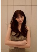 短め前髪_黒髪小顔オリーブグレーココアベージュクラゲヘアー