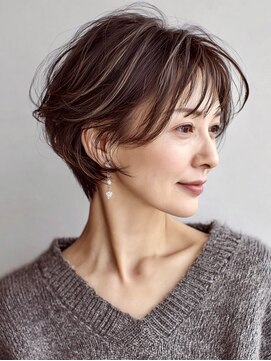 ハーツ(Heart's) 白髪ぼかし脱白髪染め大人ショート30代40代50代