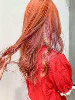 テトヘアー(teto hair) long(ユニコーンカラー、インナーカラー、オレンジ、ピンク)