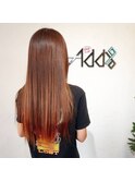 毛先のみブリーチ　毛先だけレッドカラー　【伊勢崎市】