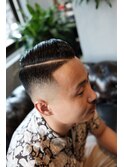 Hard parted Skin fade