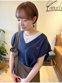 *高塚*大人可愛い丸みショートボブミルクティーグレーベージュ