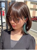 黒髪ボブルフネビージュ小顔ワンレン