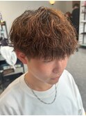 波巻きパーマメンズパーマメンズヘアツーブロックツイストパーマ