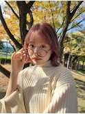 秋冬のブリーチハイトーンカラー大人カワイイくびれボブヘア♪
