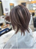 ピンクの透明感で柔らかウルフ