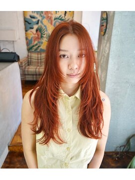 アペロ 柏(Apero) オレンジベージュ/ブリーチ/レイヤー/柏美容室