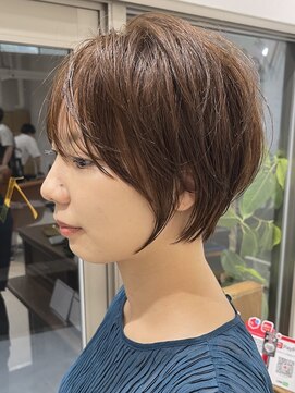 ◎前下がりショートボブハンサムショートカットカラーパーマケア