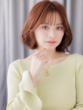 カバーヘア イヴ 戸頭店(COVER HAIR EVE) ミルクブラウンブリーチなしゆるふわレイヤーボブZ戸頭30代40代