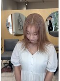 ベージュカラータッセルボブ切りっぱなしボブ長めボブレイヤー