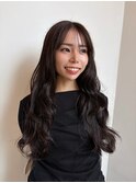 レイヤーカット×ダークグレージュ
