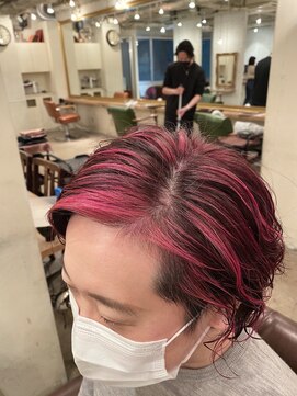 Arts町田 メンズカット メンズハイライト ピンクメッシュ L アーツ 町田 Arts のヘアカタログ ホットペッパービューティー